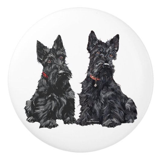Scottish Terrier Knobs Keramische Knop (Voorkant)