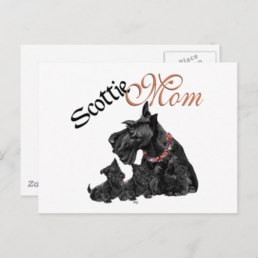 Scottish Terrier Mam & Pups voor Moederdag Briefkaart (Voorkant / Achterkant)