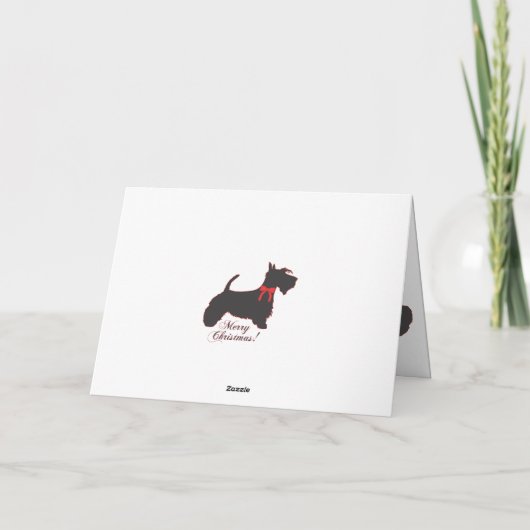 Scottish Terrier Merry Kerstry Kaart (Achterkant)