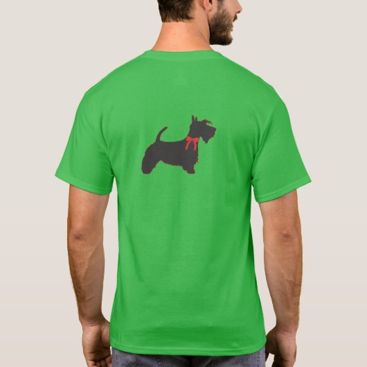 Scottish Terrier Merry Kerstry T-shirt (Achterkant)