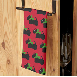 Scottish Terrier Merry Kerstry Theedoek