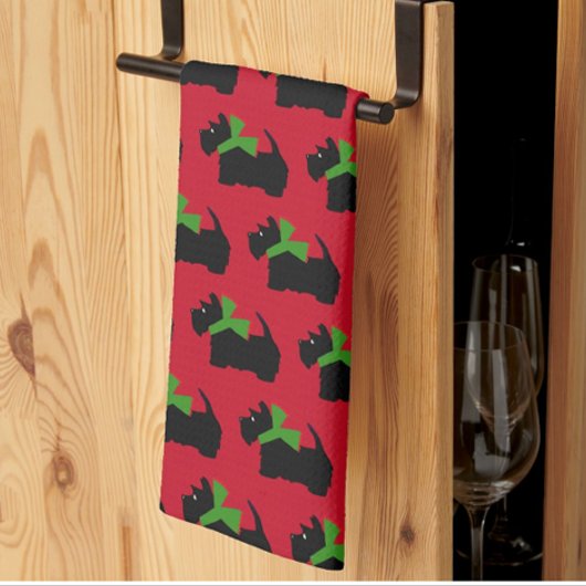 Scottish Terrier Merry Kerstry Theedoek