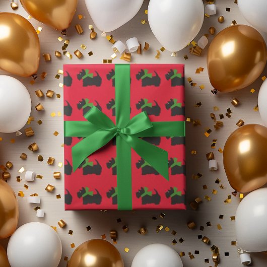 Scottish Terrier Merry Kerstry Wijn Cadeautas