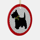 Scottish Terrier met kerstmis Keramisch Ornament (Rechts)