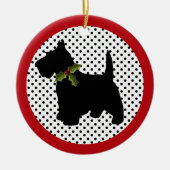 Scottish Terrier met kerstmis Keramisch Ornament (Voorkant)
