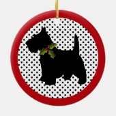 Scottish Terrier met kerstmis Keramisch Ornament (Achterkant)