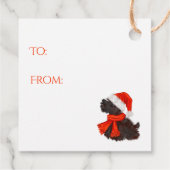 Scottish Terrier met Santa Hat & Scarf Bedankjes Labels (Achterkant)
