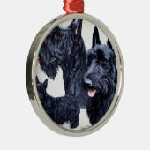 Scottish Terrier Metalen Ornament (Rechts)