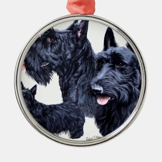 Scottish Terrier Metalen Ornament (Voorkant)