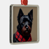 Scottish Terrier Metalen Ornament (Rechts)