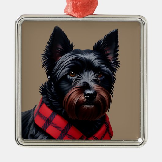 Scottish Terrier Metalen Ornament (Voorkant)