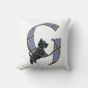 Scottish Terrier Monogram G Pillow Kussen