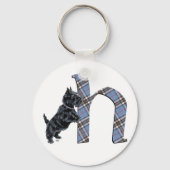 Scottish Terrier Monogram H Sleutelhanger (Voorkant)