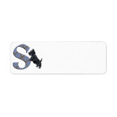 Scottish Terrier Monogram S Etiket (Voorkant)