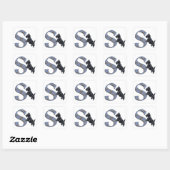 Scottish Terrier Monogram S Vierkante Sticker (Vel)