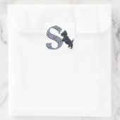 Scottish Terrier Monogram S Vierkante Sticker (Tas)