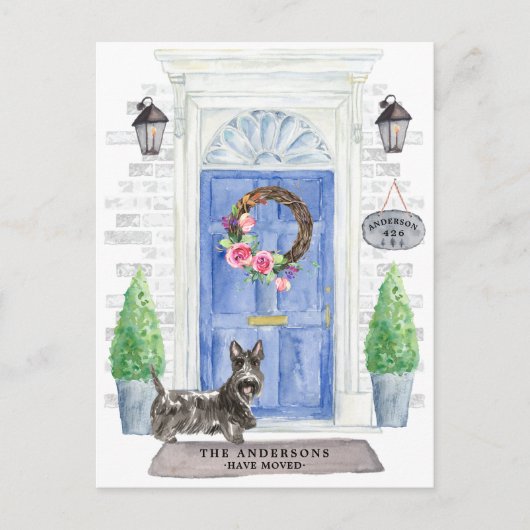 Scottish Terrier Moving Announcement Briefkaart (Voorkant)