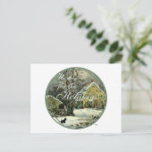 Scottish Terrier Old Fashioned Winter Feestdagenkaart (Staand voorkant)