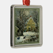 Scottish Terrier Old Fashioned Winter Metalen Ornament (Rechts)