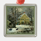 Scottish Terrier Old Fashioned Winter Metalen Ornament (Voorkant)