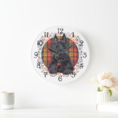 Scottish Terrier on Tartan Grote Klok (Huis)
