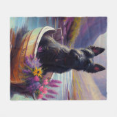 Scottish Terrier op een peddel: Een Schilderachtig Fleece Deken (Voorkant (Horizontaal))