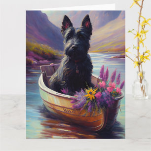 Scottish Terrier op een peddel: Een Schilderachtig Kaart