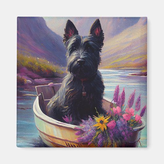 Scottish Terrier op een peddel: Een Schilderachtig Magneet (Voorkant)