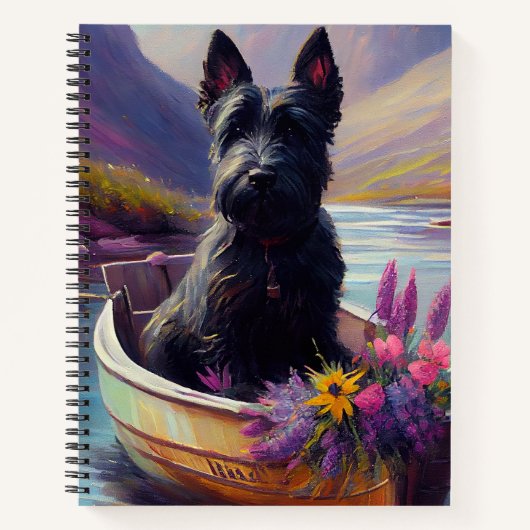 Scottish Terrier op een peddel: Een Schilderachtig Notitieboek (Voorkant)