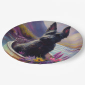 Scottish Terrier op een peddel: Een Schilderachtig Papieren Bordje (Gekanteld)