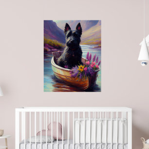 Scottish Terrier op een peddel: Een Schilderachtig Poster