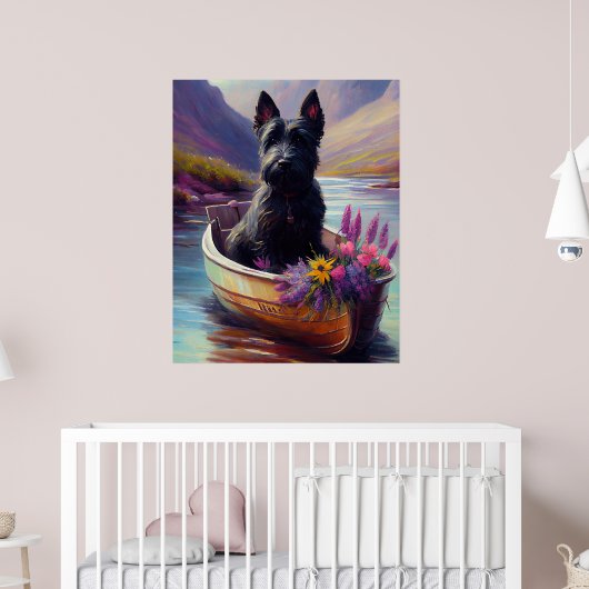 Scottish Terrier op een peddel: Een Schilderachtig Poster (Kinderkamer 2)