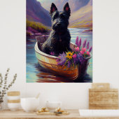 Scottish Terrier op een peddel: Een Schilderachtig Poster (Keuken)