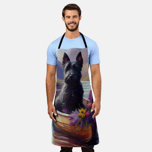 Scottish Terrier op een peddel: Een Schilderachtig Schort (Gedragen)