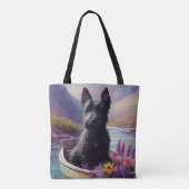 Scottish Terrier op een peddel: Een Schilderachtig Tote Bag (Achterkant)
