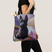 Scottish Terrier op een peddel: Een Schilderachtig Tote Bag (Dichtbij)