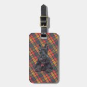 Scottish Terrier op Tartan Bagagelabel (Voorkant verticaal)