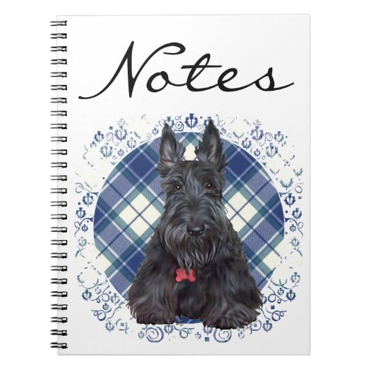Scottish Terrier op Tartan Notitieboek (Voorkant)
