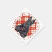 Scottish Terrier op Tartan Servet (Hoek)