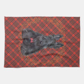 Scottish Terrier op Tartan Theedoek (Horizontaal)
