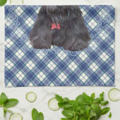 Scottish Terrier op Tartan Theedoek (Gevouwen)