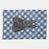 Scottish Terrier op Tartan Theedoek (Horizontaal)