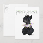 Scottish Terrier Party Animal Uitnodiging Briefkaart (Voorkant / Achterkant)