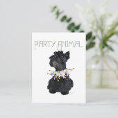 Scottish Terrier Party Animal Uitnodiging Briefkaart (Staand voorkant)
