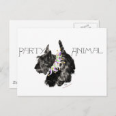 Scottish Terrier Party Animal Uitnodiging Briefkaart (Voorkant / Achterkant)