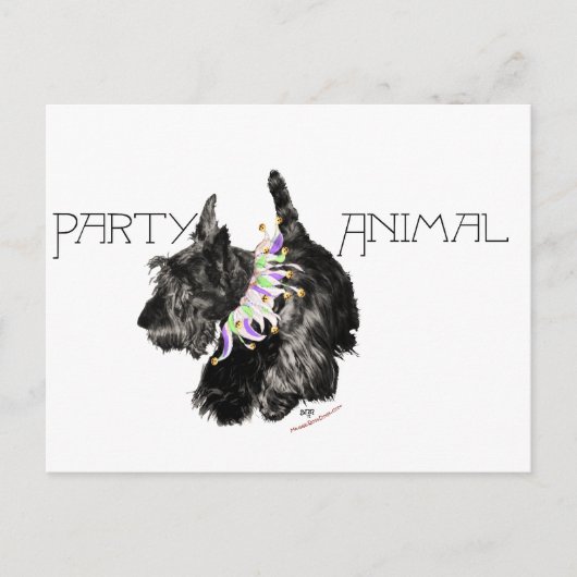 Scottish Terrier Party Animal Uitnodiging Briefkaart (Voorkant)