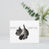 Scottish Terrier Party Animal Uitnodiging Briefkaart (Staand voorkant)