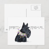 Scottish Terrier Party Animal Uitnodiging Briefkaart (Voorkant / Achterkant)