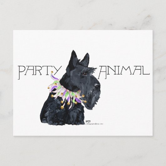 Scottish Terrier Party Animal Uitnodiging Briefkaart (Voorkant)