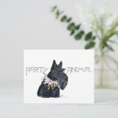Scottish Terrier Party Animal Uitnodiging Briefkaart (Staand voorkant)